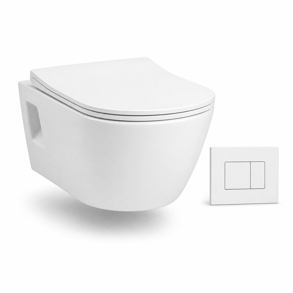 Productweergave: wandtoilet met bedieningspaneel (Basic).