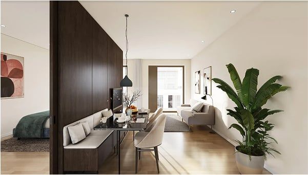 Appartement met maatwerkwand en lichte vloer, onderdeel van 70 appartementen en penthouses met 5.705 m² vloeren in Capelle aan den IJssel.