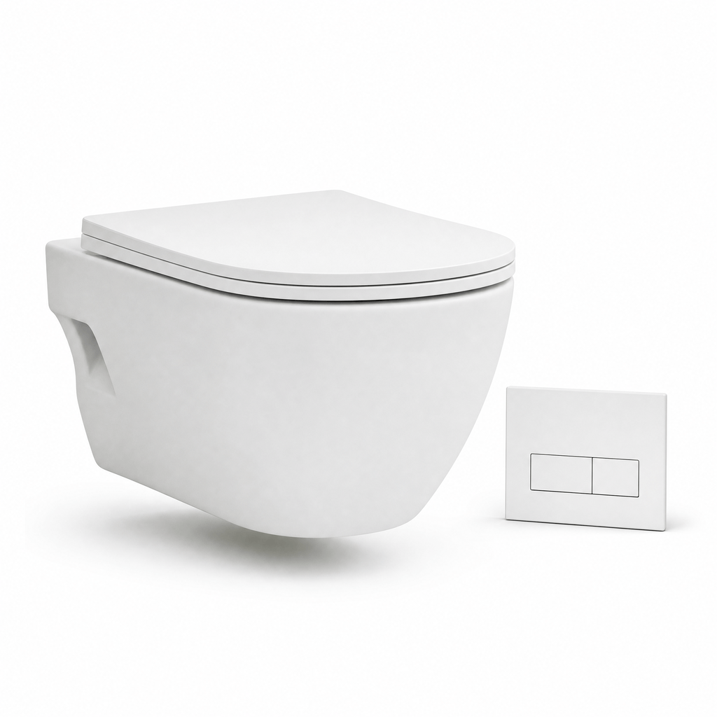 Productweergave: wandtoilet met bedieningspaneel (Comfort).